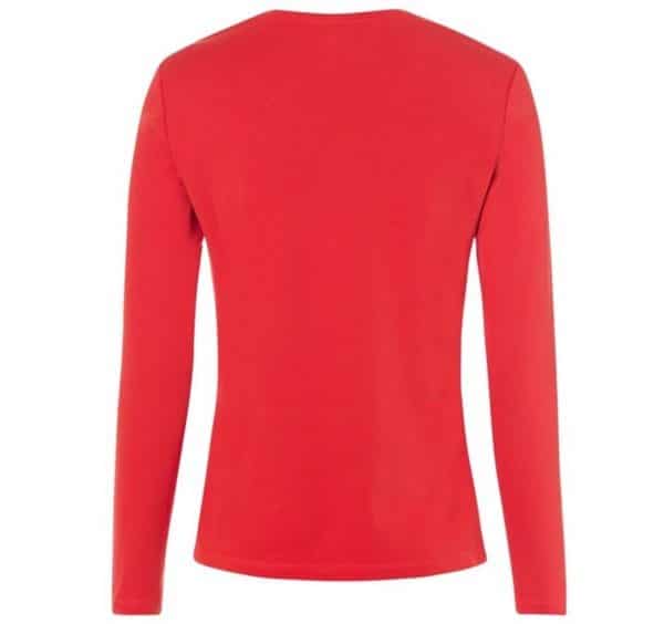 Tailliertes Baumwollshirt von Olsen Art.11100709 in rot mit Rundhalsausschnitt bei Mode Sabine Lemke in Winnenden und im Onlineshop