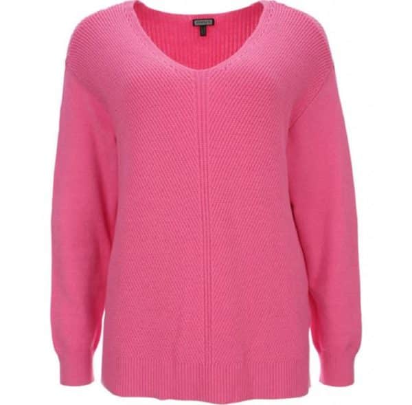 sportiver Pullover Art. 562824 von Kenny S in pink mit V-Ausschnitt bei Mode Sabine Lemke in Winnenden einkaufen oder im Onineshop