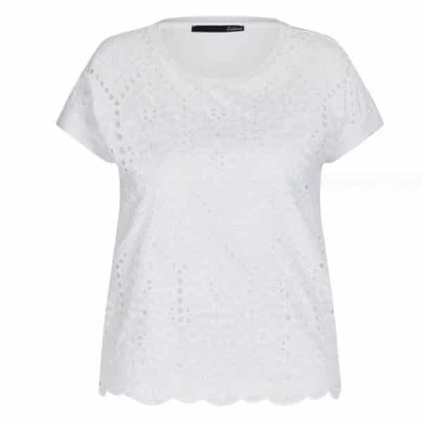 trendiges shirt Art.48-624335 mit spitze in weiß von Lecomte bei mode sabine lemke in winnenden einkaufen