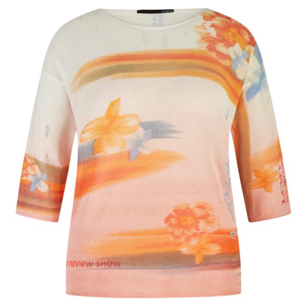Leichter Sommerpullover von Lecomte in modischen Flamigo Farben bei Mode Sabine Lemke im Onlineshop oder im Geschäft in Winnenden im Remstal einkaufen