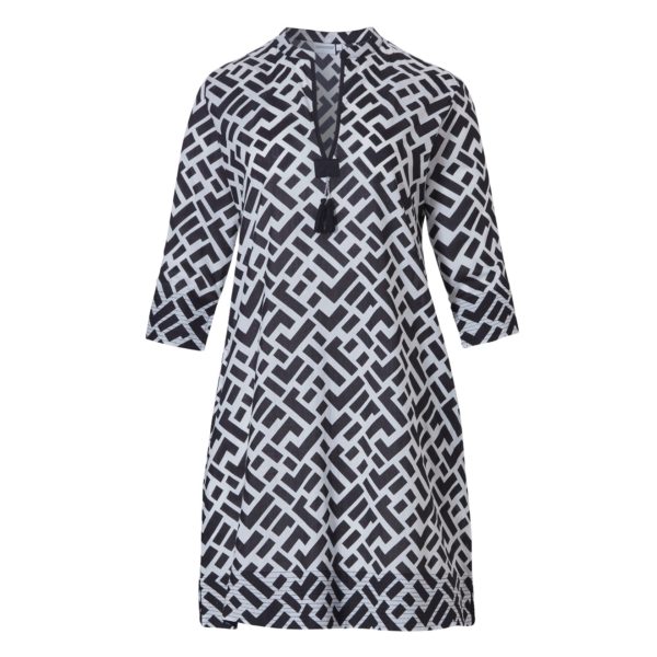 Duftiges Sommerkleid Tunika in schwarz weiß bei Mode Sabine Lemke in Winenden shoppen oder im Onlineshop