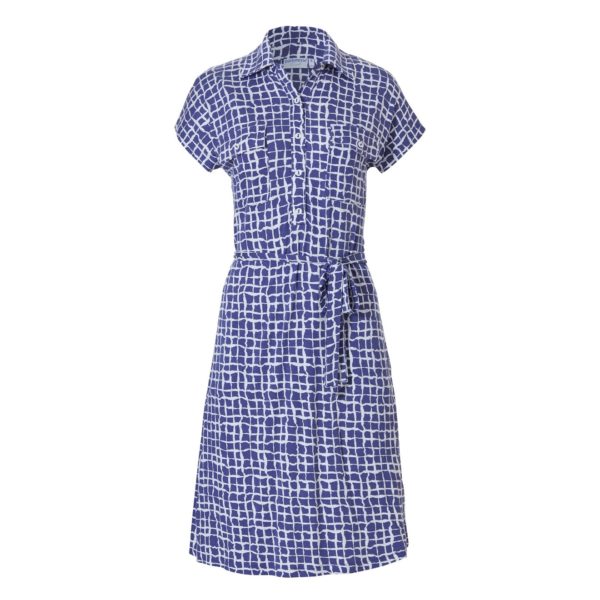 Kleid mit Kragen für den Sommer in marine/weiß gemustert Pastunette 16231 226-4 523