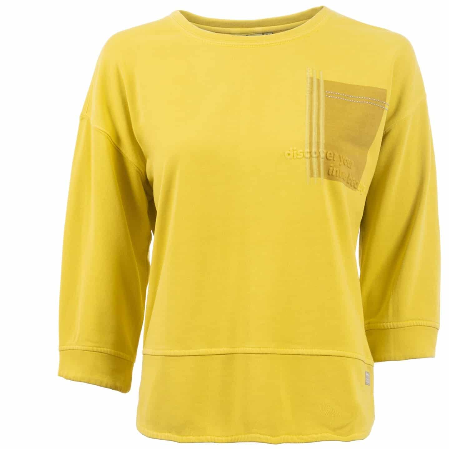 Leichtsweatshirt mit 3/4 Arm in der Farbe Curry von s'questo bei Mode Sabine Lemke in Winnenden im Remstal