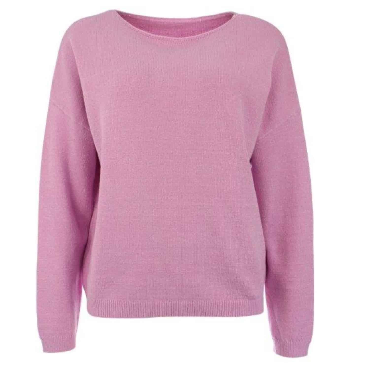 Klassischer Pullover von Kenny S in zartem rosa mit Bateau Ausschnitt bei Mode Sabine Lemke in Winnenden im Remstal oder im Onlinshop shoppen