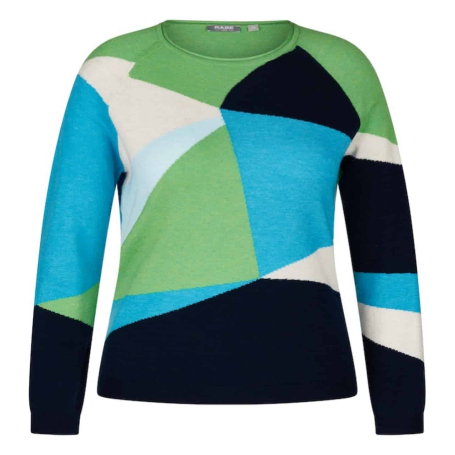 Pullover für Damen mit großflächigem, graphischen Muster Artikel 51-123613 von Rabe Moden bei Mode Sabine Lemke in Winnenden bei Stuttgart und im Onlineshop einkaufen