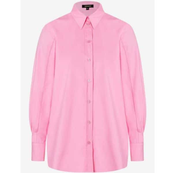 Hemdbluse in hellem pink mit aufwendigen Manschetten und lange Form von More & More