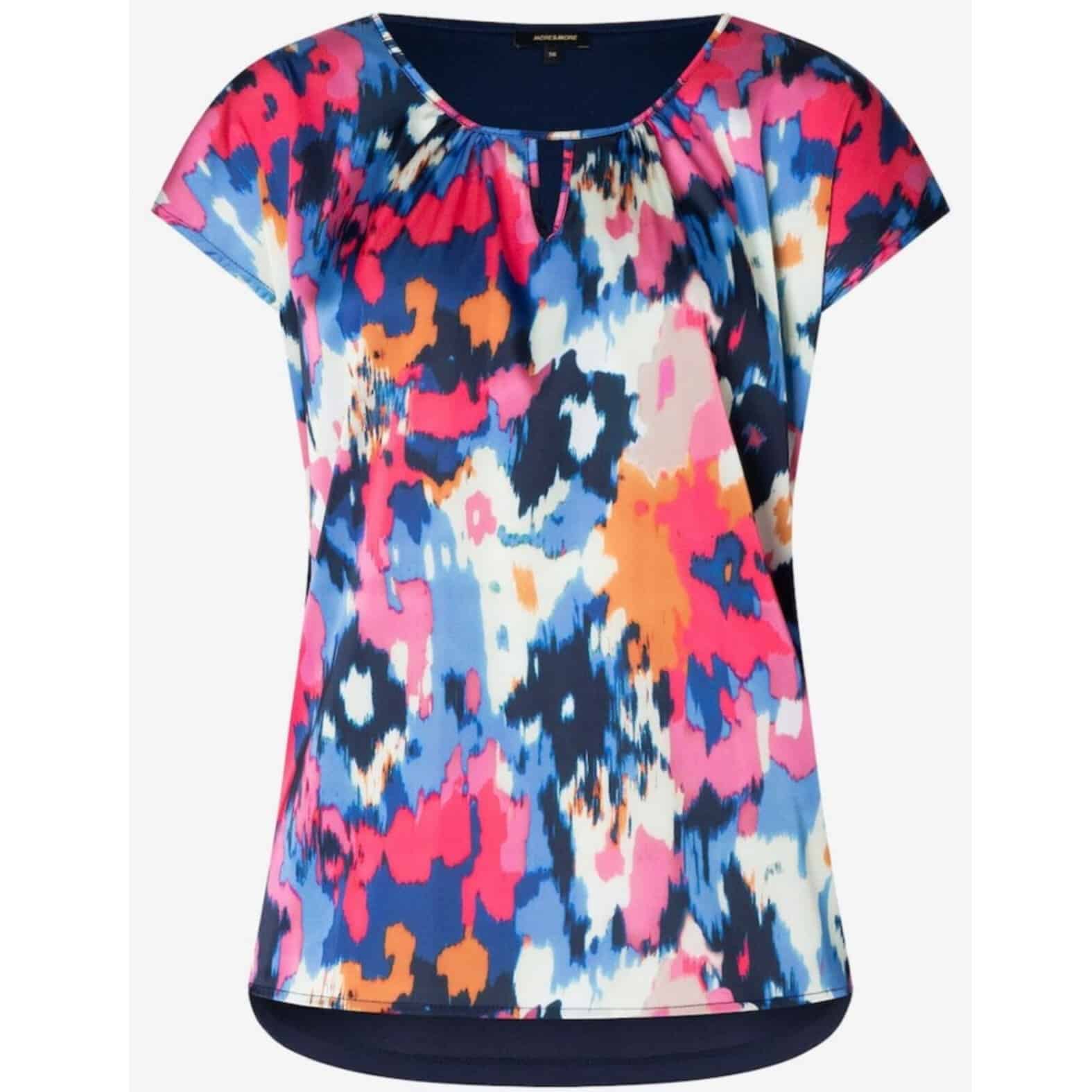 Blusenshirt mit abstraktem Print in bunten Farben mit angeschnittenem Arm von More & More