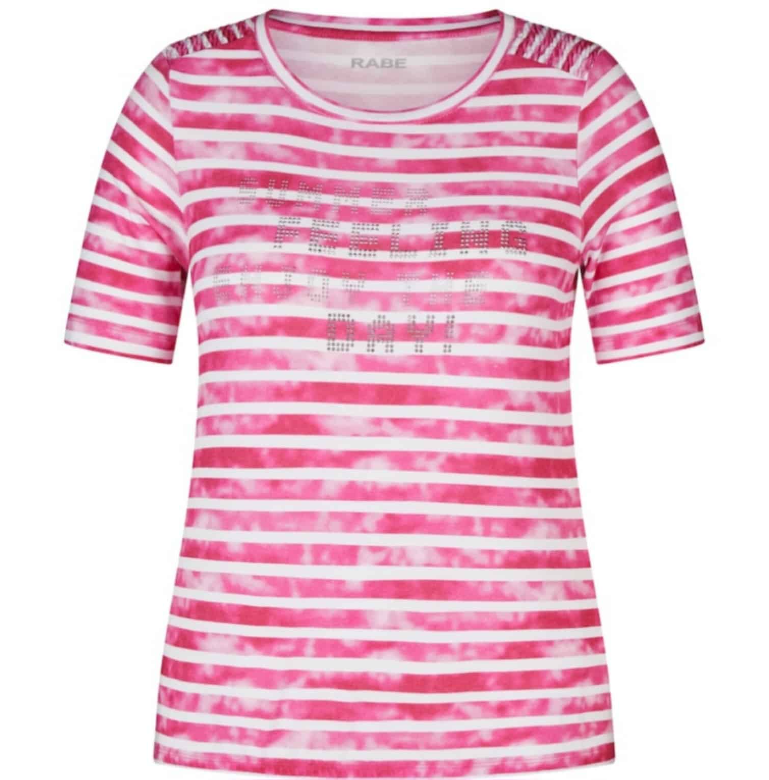 Modisches Streifen Shirt für Damen in pink weiß von Rabe Moden Artikel 52-122363 bei Mode Sabine Lemke in Winnenden im Remstal