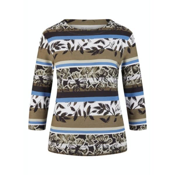 gemustertes Sweatshirt mit 3/4 Arm von Rabe Moden Artikel 52-121360 bei Mode Sabine Lemke in Winnenden bei Waiblingen im Damenmodegeschäft oder im Onlineshop