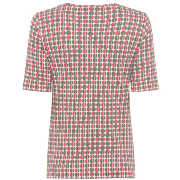 Baumwollshirt gemustert, graphisches Muster in khaki rot, reine Baumwolle von Olsen Artikel 11100760
