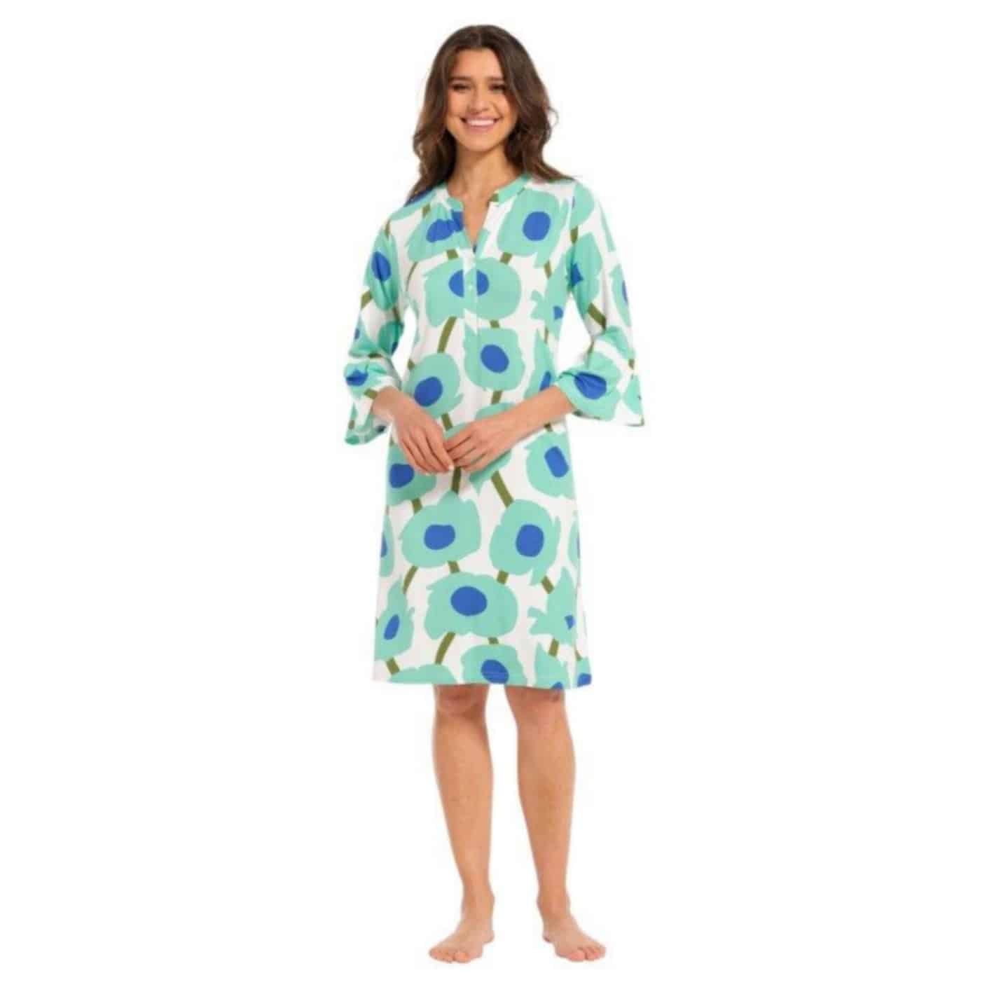 Kleid mit 3/4 Arm im mittlerer Länge in Bleu7Grüntönen 16241-216-4 Pastunette, Jerseykleid