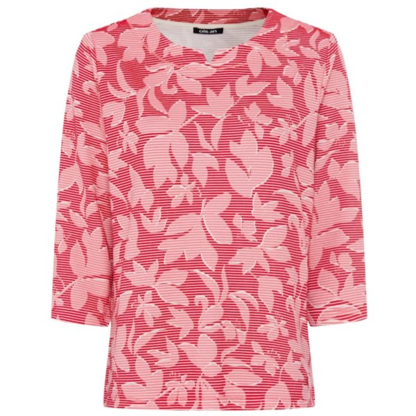 Sweatshirt mit Allover Print in rot von Olsen Mode
