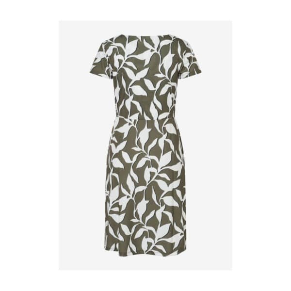 Rückansicht: Modisches Jerseykleid von More & More Artikel 51053601 in khaki weiß gemustert