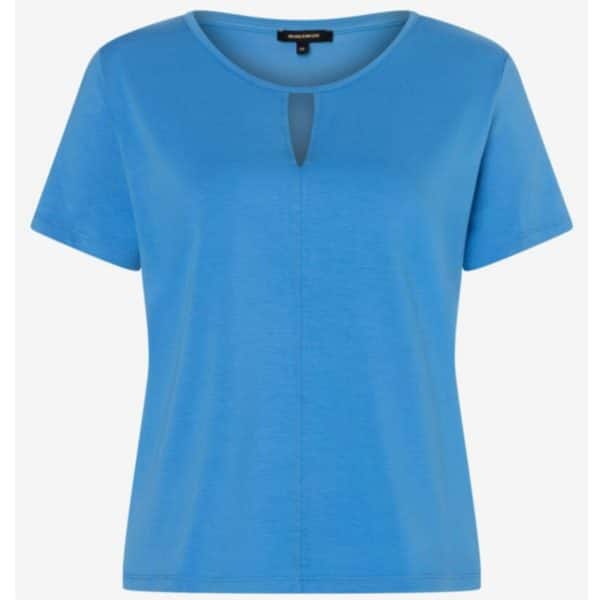 Kurzarmshirt in royalblau mit Schlitzdetail am Ausschnitt Artikel 51030023 bei Mode Sabine Lemke in Winnenden shoppen!