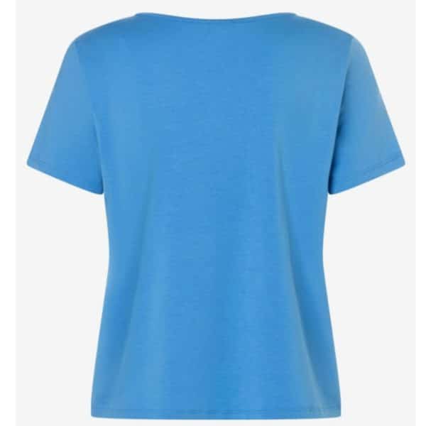 Rückansicht: Kurzarmshirt in royalblau mit Schlitzdetail am Ausschnitt Artikel 51030023 bei Mode Sabine Lemke in Winnenden shoppen!