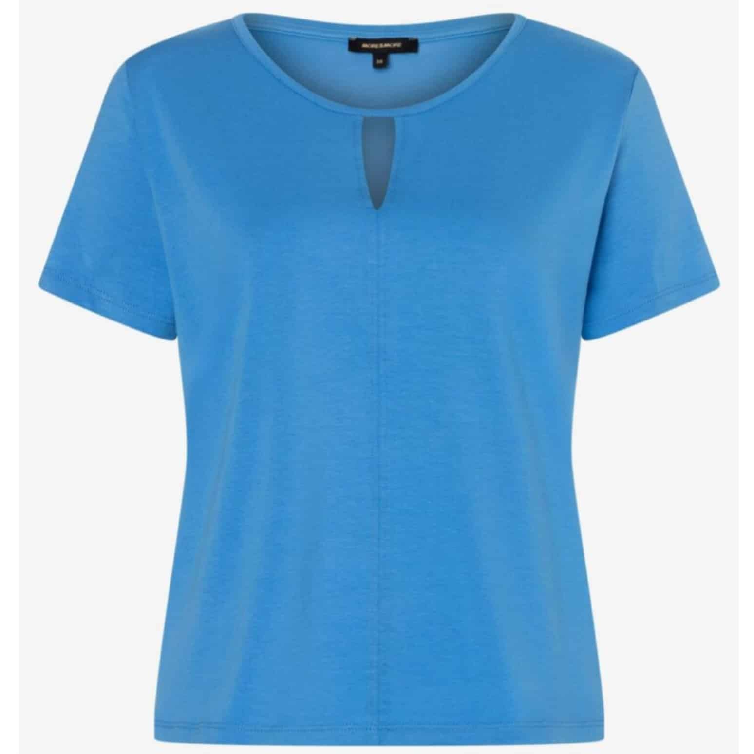 Kurzarmshirt in royalblau mit Schlitzdetail am Ausschnitt Artikel 51030023 bei Mode Sabine Lemke in Winnenden shoppen!