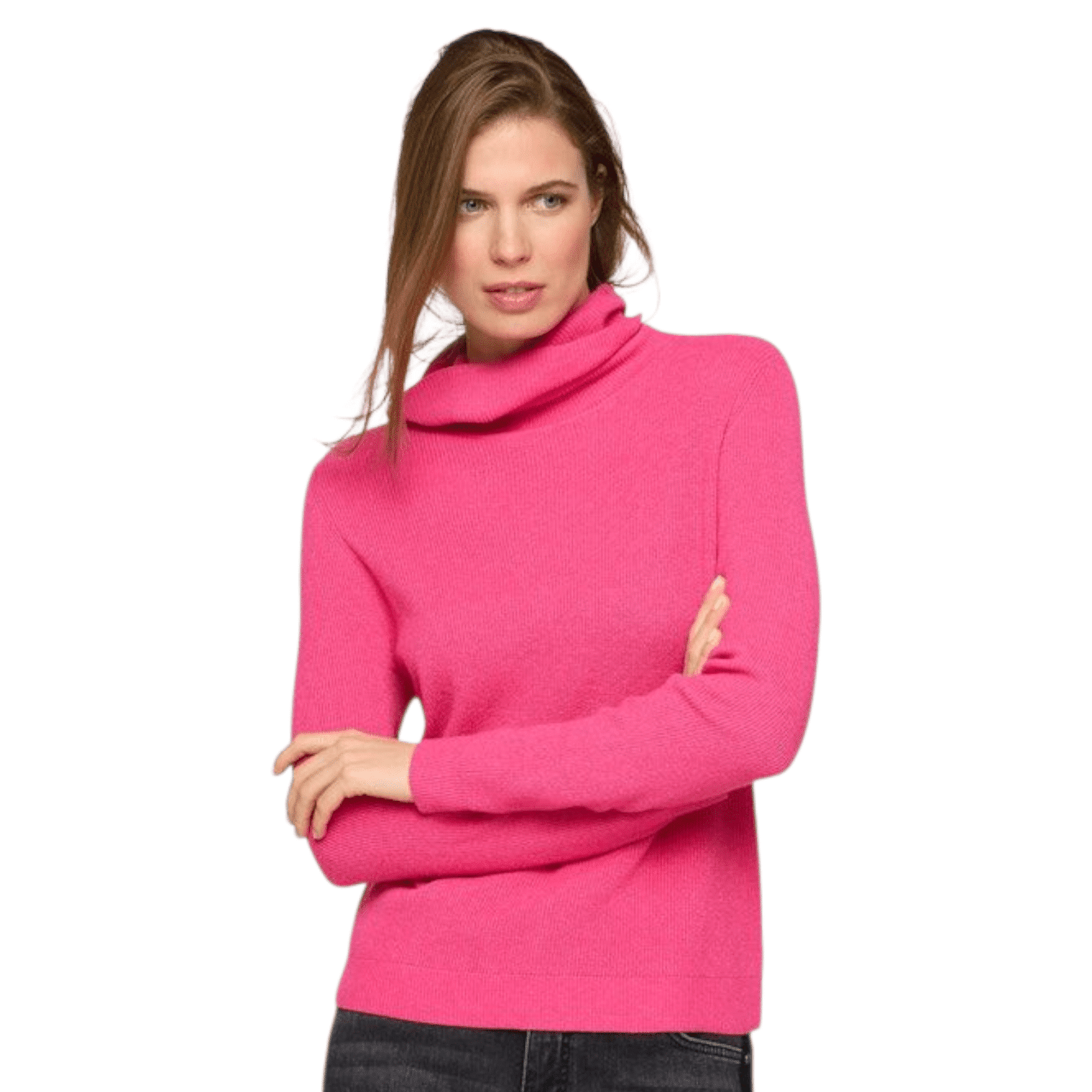 Rollkragenpullover in Rippenstrick in pink von Rabe Moden Artikel 55-131624